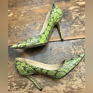 Jimmy Choo Lime Green Snake Print Anouk Pumps